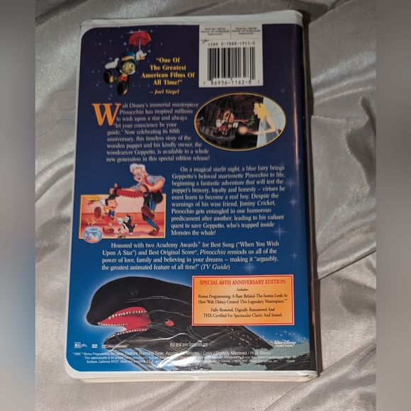 Disney's, animated Pinocchio, gold collection- VHS - Picture 3 of 3